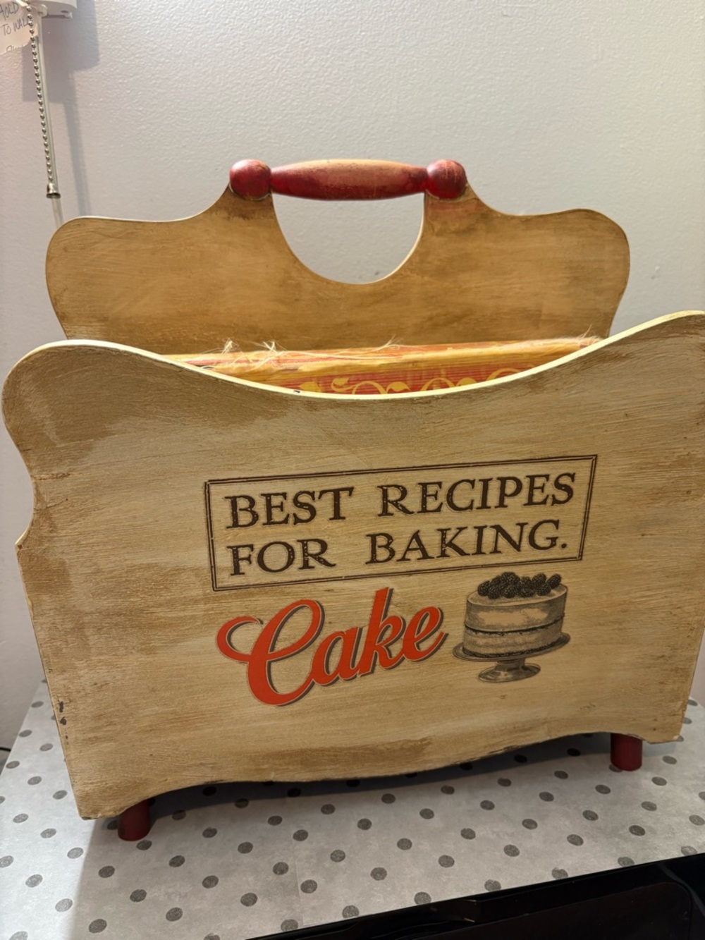 Wooden Cake Recipe Storage Caddy Old magazine rack upcycle)